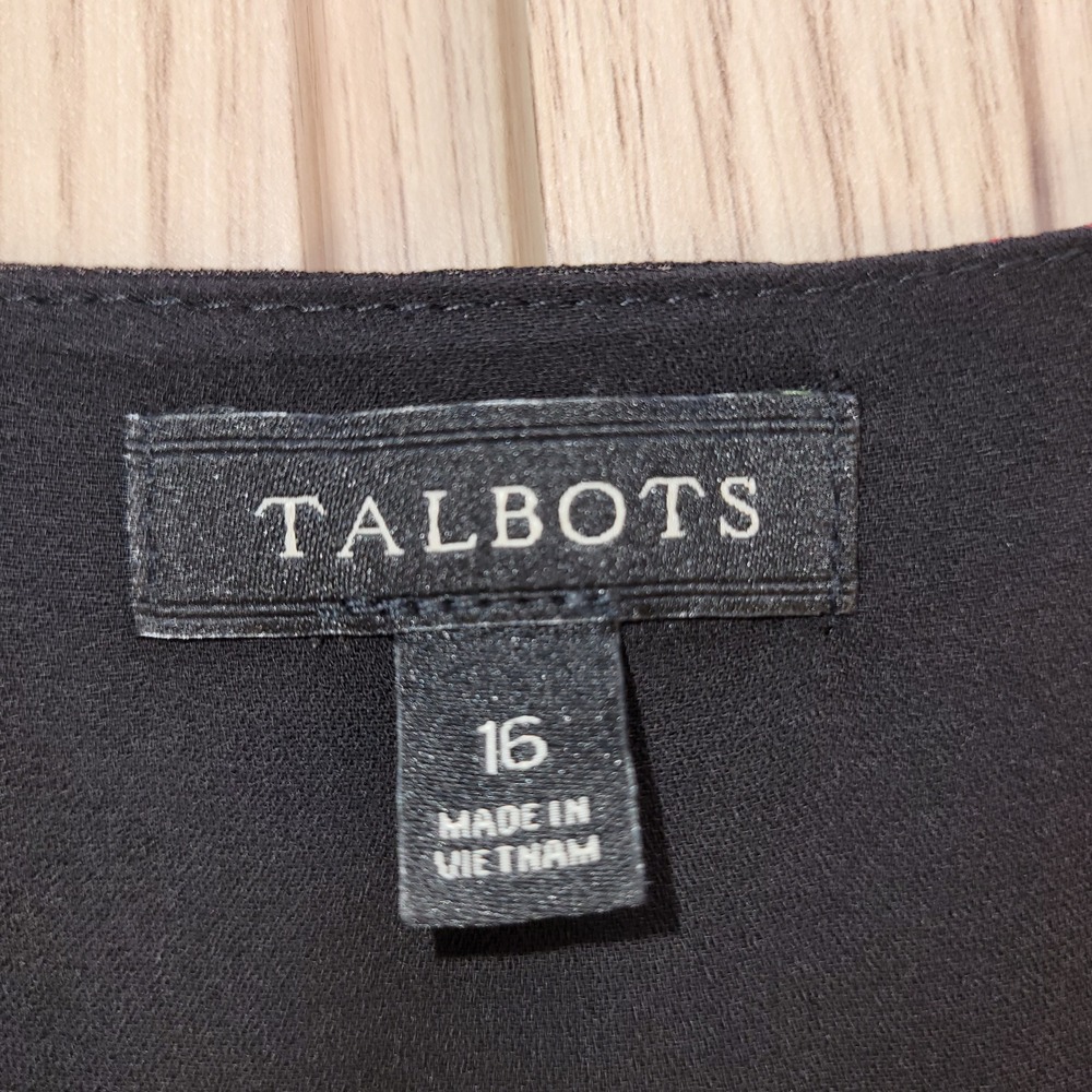 Talbots Red Black Buffalo Plaid Pleated V-Neck Sleeveless Midi Dress Womens 16 - Picture 3 of 9